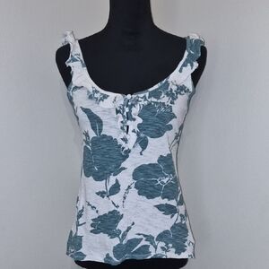 American Eagle Outfitters Teal Floral Tank Top